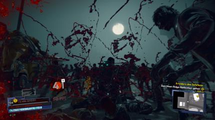 Wie ein Gemälde von Nitsch: Exo-Suit an, Kampfaxt raus, rein in die Zombiemenge und Mixer spielen.