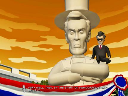 Abraham Lincolns lebendig gewordene Statue gehört zu den skurrilen Highlights der ersten Sam & Max-Staffel.