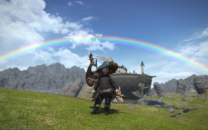 Ein Regenbogen in der Azim Steppe