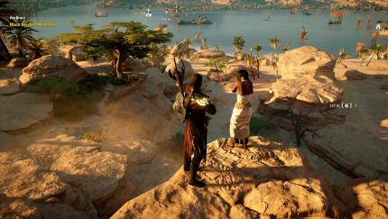 Ich will nur reden: Bayek muss eine Frau davon überzeugen, sich nicht in den Tod zu stürzen.
