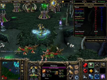 Die Modifikation <em>Defense of the Ancient</em> (2003), kurz: <em>DotA</em>, legt den Grundstein für den heutigen Erfolg von Action-Echtzeitstrategiespielen.