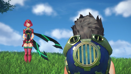 Der Protagonist Rex wird früh im Spiel zum Meister der heiligen Klinge Pyra. Die beiden haben Elysium zum Ziel, das der Sage nach die Wiege der Menschheit ist.