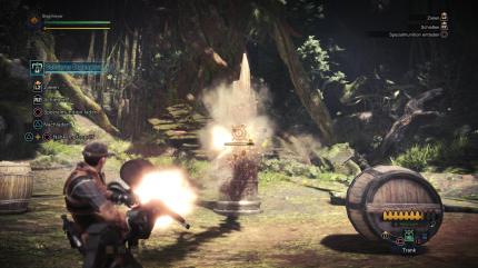 Monster Hunter World - Schweres Bogengewehr - Mit der Spezialfähigkeit entfesselt ihr unter anderem ein gewaltiges MG.