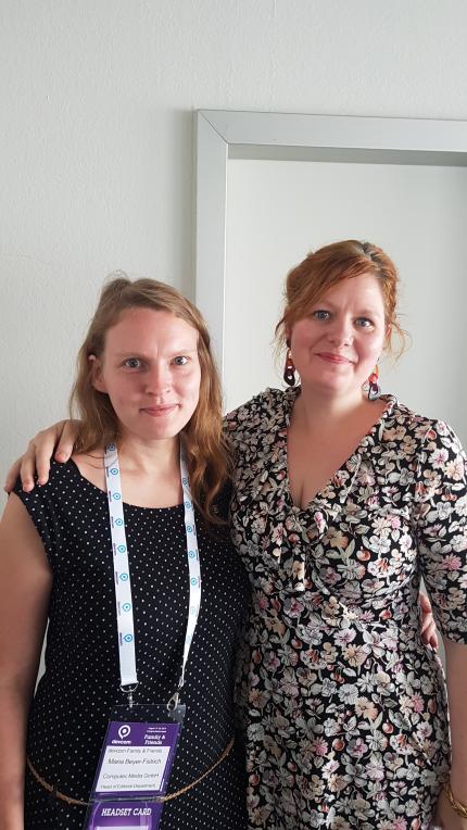 Siobhan Reddy (rechts) und Maria Beyer-Fistrich sprachen auf der devcom unter anderem über Dreams.  