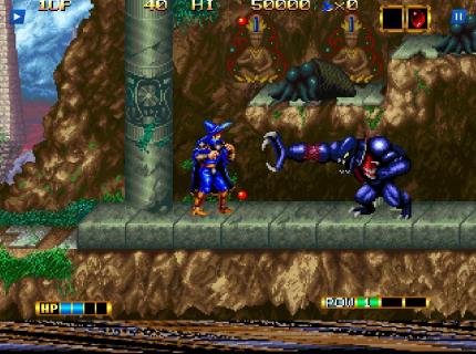 Antstream: 'Magician Lord' (Arcade). Auch hier war der untere Bildschirmrand in der Alpha-Version noch leicht verzerrt.