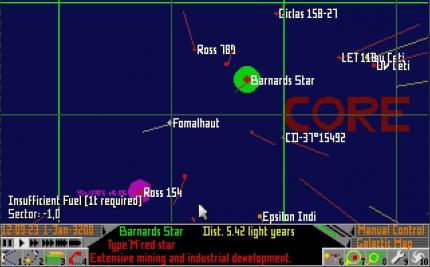 Alles andere als übersichtlich: die Systemkarte in <em>Frontier: Elite 2</em>.