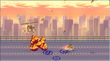 Aufgelockert werden die herkömmlichen Action-Abschnitte durch besondere Level wie etwa diese Verfolgungsjagd auf der Autobahn.