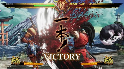 Samurai Shodown geizt nicht mit brachialen Effekten. Bei fast jeder Aktion blinkt und blitzt es gewaltig auf dem Bildschirm.<br>
 