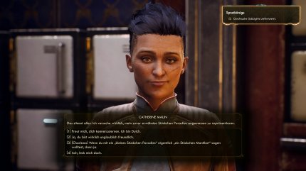 In Dialogen spielen Charakterwerte und Perks eine Rolle.