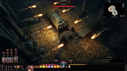 Solch ein Raum voller Fallen ist prädestiniert für einen schnellen Tod der gesamten Gruppe. Gut, dass wir jederzeit in den Rundenmodus wechseln können und bekannte Tricks aus Divinity: Original Sin noch funktionieren.