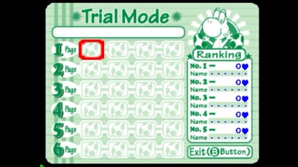 In Yoshi's Story findet ihr Totakas Song im Menü für den Trial Modus.