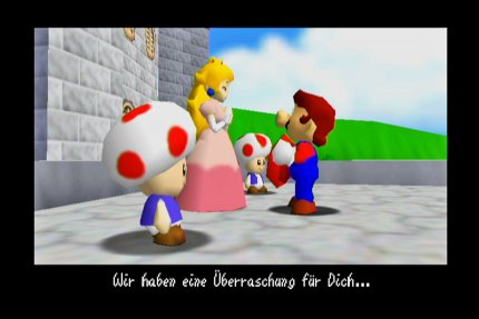 Fast jede Szene des Abenteuers ist heutzutage Teil des kollektiven Videospielergedächtnisses, natürlich auch das (vertonte!) Ende, wenn wir die Prinzessin treffen.