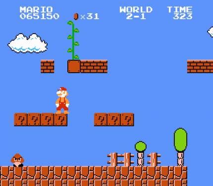 Super Mario Bros. für das NES wird 1985 zum Kult-Plattformer einer ganzen Generation. Damals etablierte Gameplay-Elemente wie Fragezeichenblöcke oder Gumba-Gegner gibt es bis heute.