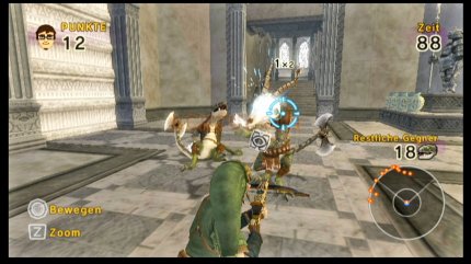Im Laufe der 27 Missionen betritt man zahlreiche ikonische Lokalitäten aus Twilight Princess, wie hier etwa den Zeitschrein, die alle detailgetreu nachgebaut wurden.
