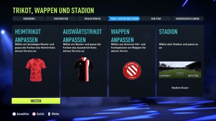 'Create Your Club' erlaubt es euch, euren eigenen Verein mit individuellen Trikots, Wappen und Stadien zu erstellen.
