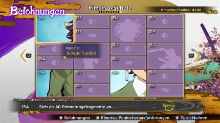 Hier lassen sich Belohnungen für verschiedene Leistungen erhalten oder erkaufen.