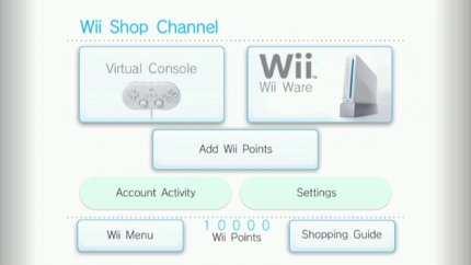 Für die Wii implementierte Nintendo ein umfangreiches Einkaufssystem, mit dessen Hilfe man etwa ältere Spiele kaufen und herunterladen kann.<br> &nbsp;