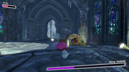 Kirby und das vergessene Land: Auftritt des Bestienkönigs: Verschlucke König Dededes Hammer.