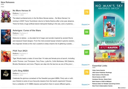Die Ampel zeigt an, wie gut oder schlecht Spiele sind: Metacritic markiert die Qualitätsstufen der Produkte in den Farben grün, gelb und rot.&nbsp;