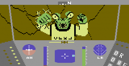 Der Jaggie-Jumpscare aus <i>Rescue on Fractalus</i>.