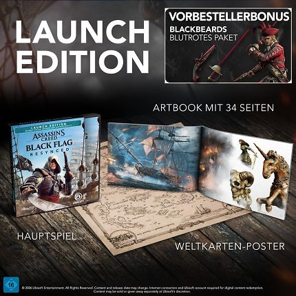 Die Launch Edition enthält ein 34-seitiges Artbook sowie ein Weltkarten-Poster.