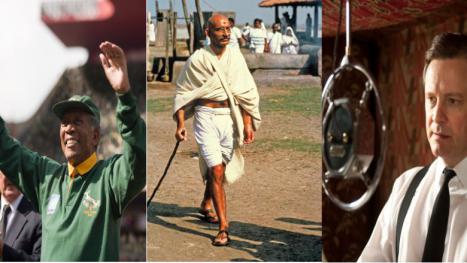 Szenen aus "Invictus", "Gandhi" und "The Kings Speech"