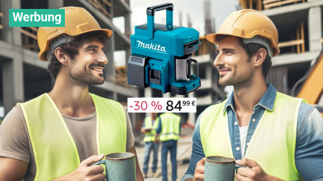 Nirgends günstiger: Beliebte Makita 18V Akku-Kaffeemaschine mit 30% Rabatt bei Amazon - für Büro, Baustelle, Camping & Co.
