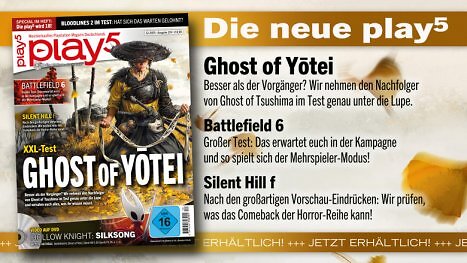 play5 12/25 mit großer Coverstory zu Ghost of Yotei, Tests zu Silent Hill f, Battlefield 6, Vampire: Bloodlines 2 u. v. m.