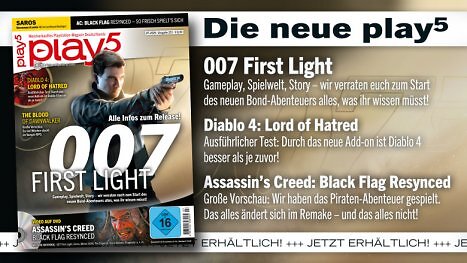 play5 07/26 mit Coverstory zu 007 First Light, Test zu Saros, Preview zu Assassin's Creed: Black Flag Resynced u. v. m.