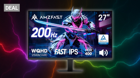 Amzfast Gaming Monitor 27 Zoll, QHD 2560x1440, 200Hz, Fast-IPS 1ms MPRT, Adaptive Sync, HDR400, 132% sRGB, Lautsprecher, VESA + ausziehbarer Kopfhörerhalter – AMZG27F5Q Amazon Angebot