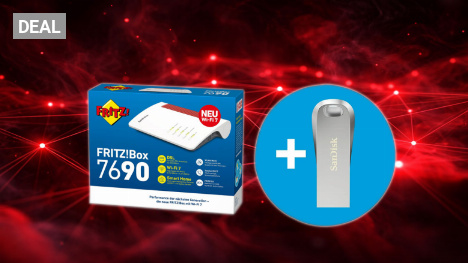 Nur heute die Fritzbox 7690 zum Bestpreis | Mit Sandisk USB-Stick geschenkt bei MediaMarkt