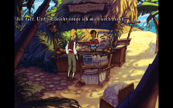 Ein Karibik-Beachclub im Zeitalter der Piraterie? Auch so etwas gibt es in The Curse of Monkey Island! &nbsp;