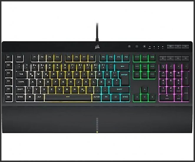 CORSAIR K55 RGB PRO, Tastatur, Mecha-Membran, Sonstiges, kabelgebunden, Schwarz