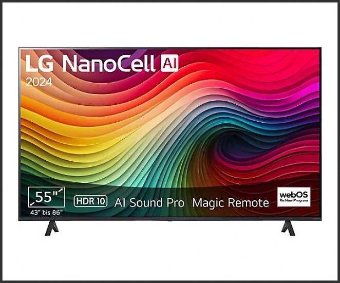 LG 55NANO81T6A NanoCell TV (Flat, 55 Zoll / 139 cm, UHD 4K, SMART TV, webOS 24 mit LG ThinQ)