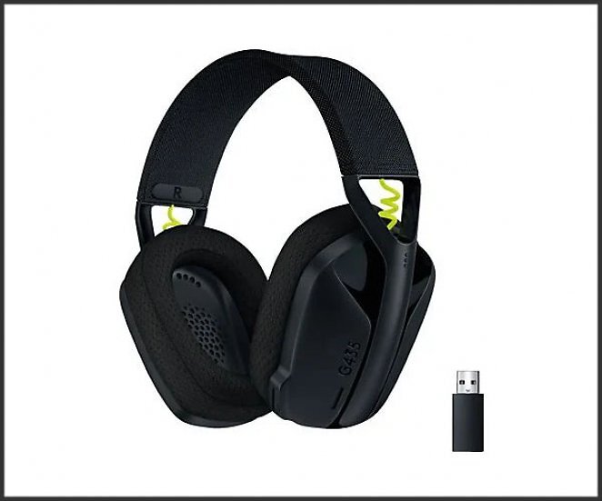 LOGITECH G435 LIGHTSPEED Kompatibel mit Dolby Atmos, PC, PS4, PS5 und Handy, kabelloses, Over-ear Gaming-Headset Bluetooth