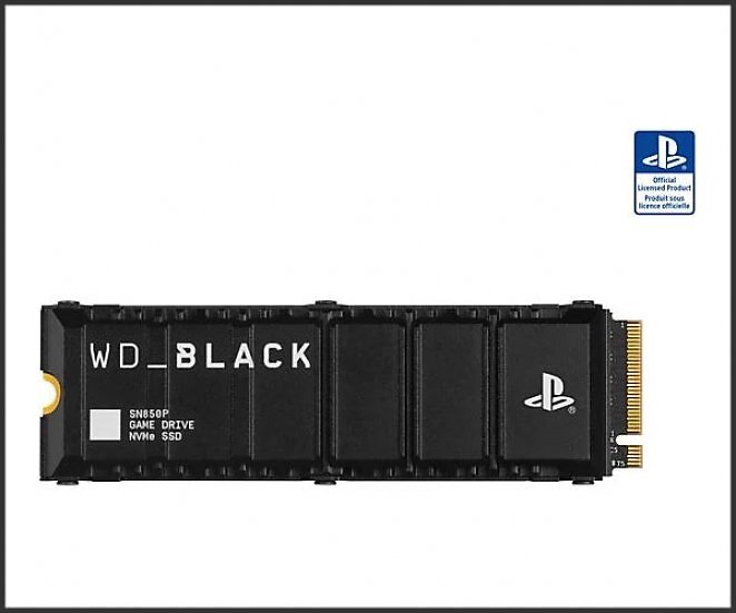 WD_BLACK SN850P NVMe mit Heatsink für PS5 Konsolen, 2 TB, Gaming SSD, Schwarz