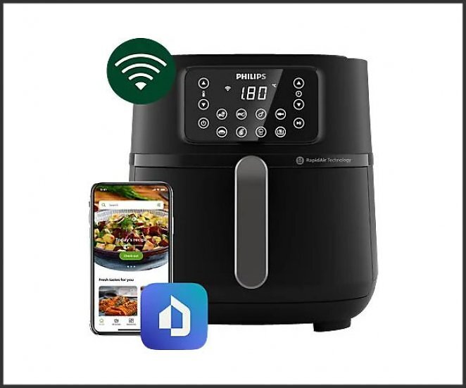 PHILIPS HD9285/90 Airfryer Connected XXL Series 5000 7.2L Heißluftfritteuse 2000 Watt Schwarz/Dunkles Silber