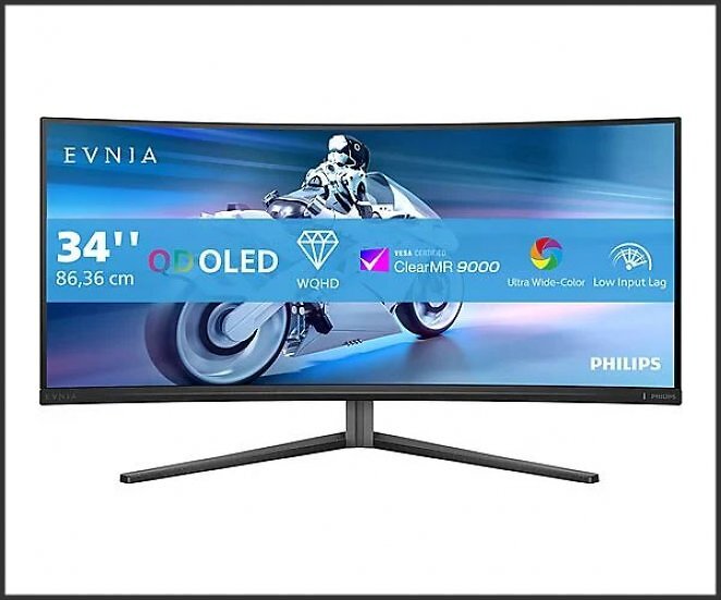 PHILIPS 34M2C6500 34 Zoll WQHD Gaming Monitor (0,03 ms Reaktionszeit