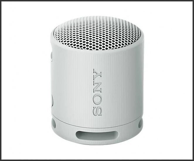 SONY SRS-XB100 Bluetooth Lautsprecher, Hellgrau, Wasserfest
