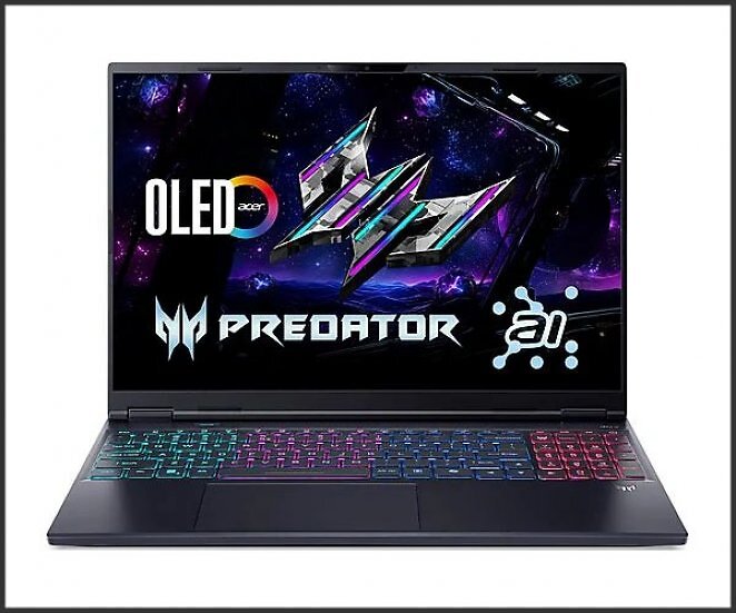 ACER Predator Helios 18 AI (PH18-73-97FE) mit 250 Hz Display mit RGB Tastaturbeleuchtung, Notebook, mit 18 Zoll Display, Intel® Core™ Ultra 9 275HX Prozessor, 64 GB RAM, 2,000 GB SSD GeForce RTX™ 5080, Abyssal Black, Windows 11 Pro