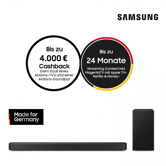 Samsung HW-Q610GF/ZG, Soundbar, 3.1.2 mit kabellosem Subwoofer
