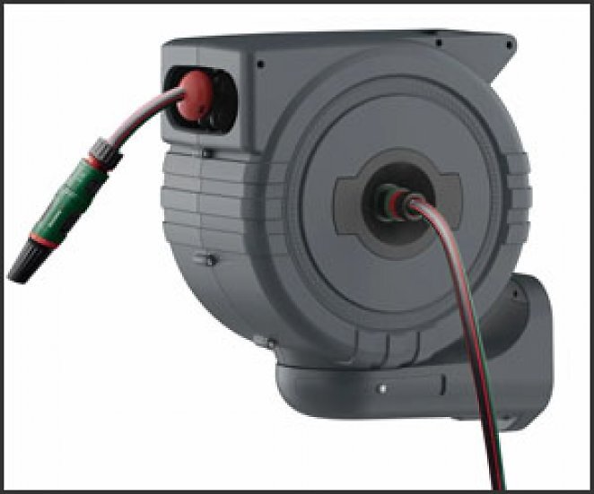 Wand-Schlauchaufroller, 25 m, passend für 1/2