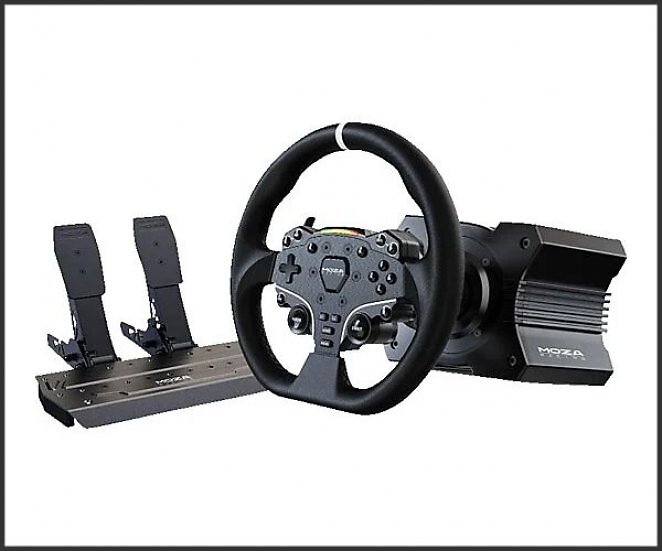 MOZA RACING RS21 R5 RACING SET R5 DD WHEELBASE ES WHEEL, Lenkrad- und Pedalset, Schwarz