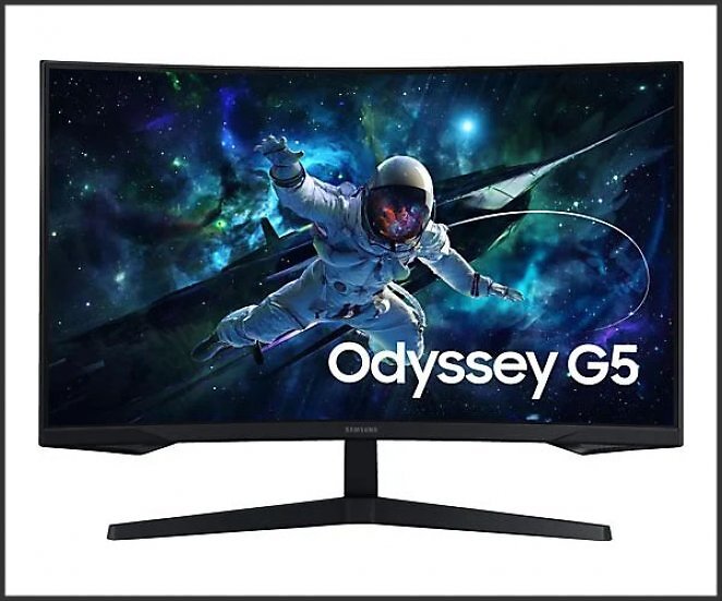 SAMSUNG Odyssey G55C S27CG554EU 27 Zoll WQHD Curved-Gaming Monitor (1 ms Reaktionszeit, 165 Hz)