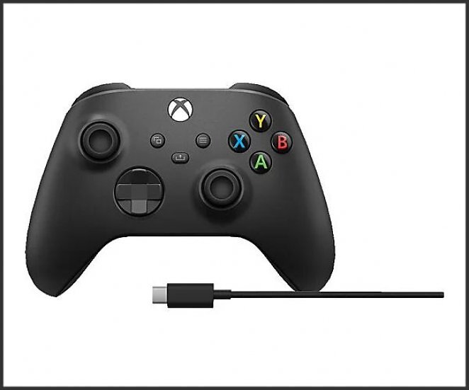MICROSOFT Wireless Controller + USB C Kabel Wireless Controller Schwarz für PC, Xbox One, Xbox Series S, Xbox Series X