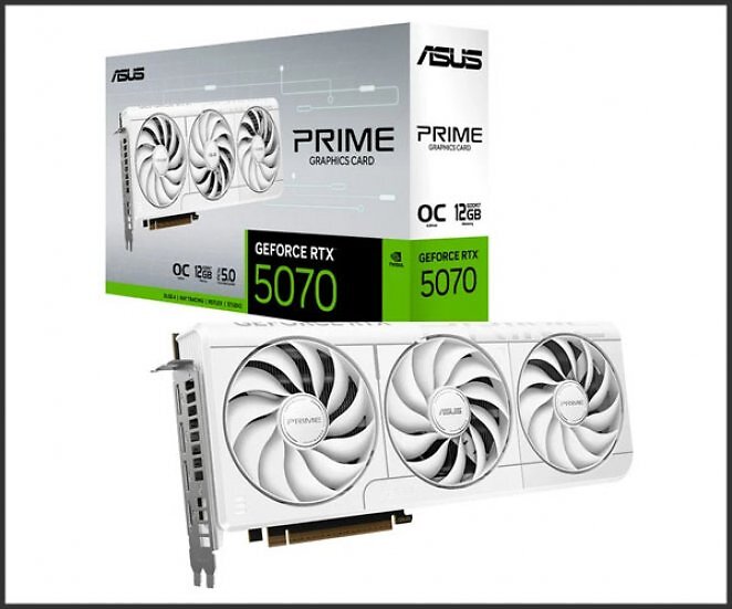 ASUS GeForce RTX 5070 PRIME OC WHITE, Grafikkarte (weiß, DLSS 4, 3x DisplayPort, 2x HDMI 2.1)