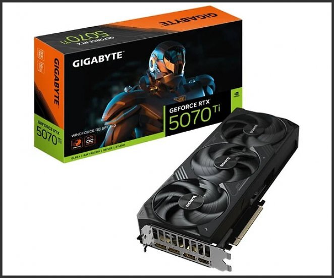 GIGABYTE GeForce RTX 5070 Ti WINDFORCE OC SFF 16G, Grafikkarte (DLSS 4, 3x DisplayPort, 1x HDMI 2.1)