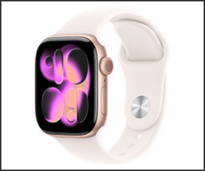 Apple Watch Series 11 42 mm Roségold Sportarmband S/M