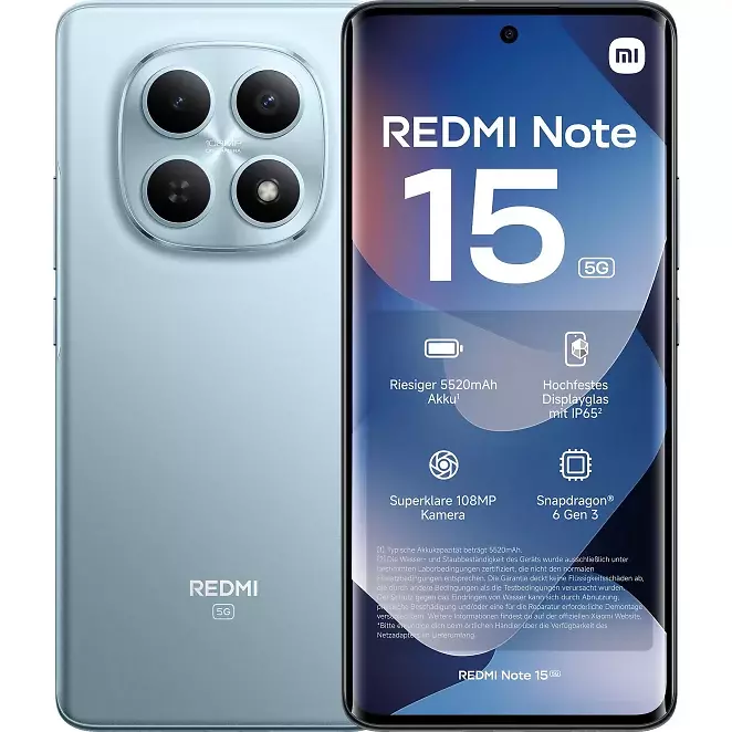 XIAOMI REDMI Note 15 5G 128 GB Glacier Blue Dual SIM