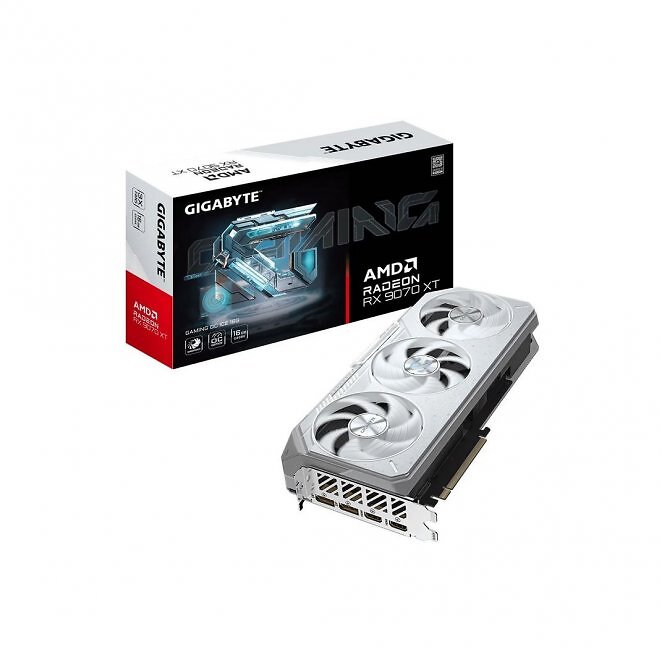 GIGABYTE Radeon RX 9070 XT GAMING OC ICE - 16GB GDDR6 RAM - Grafikkarte